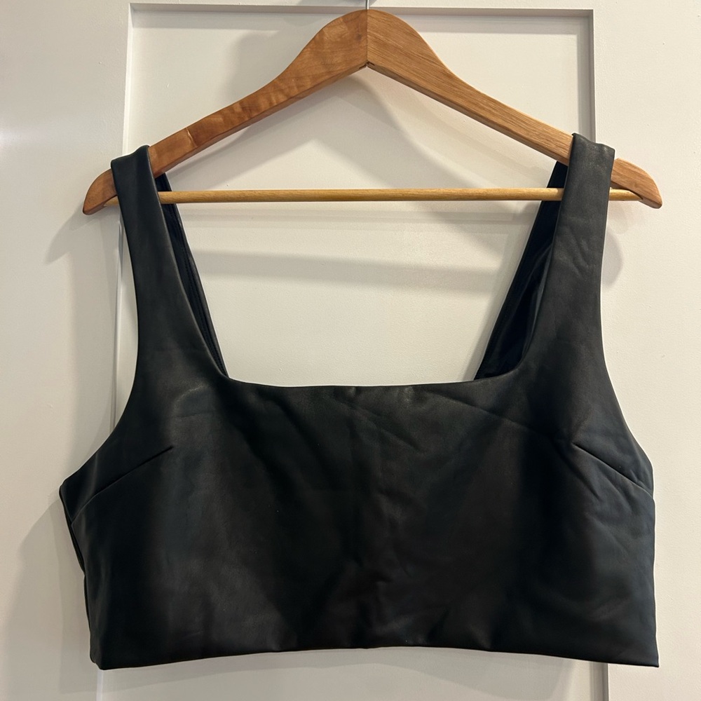 Babaton cropped vegan leather tank top